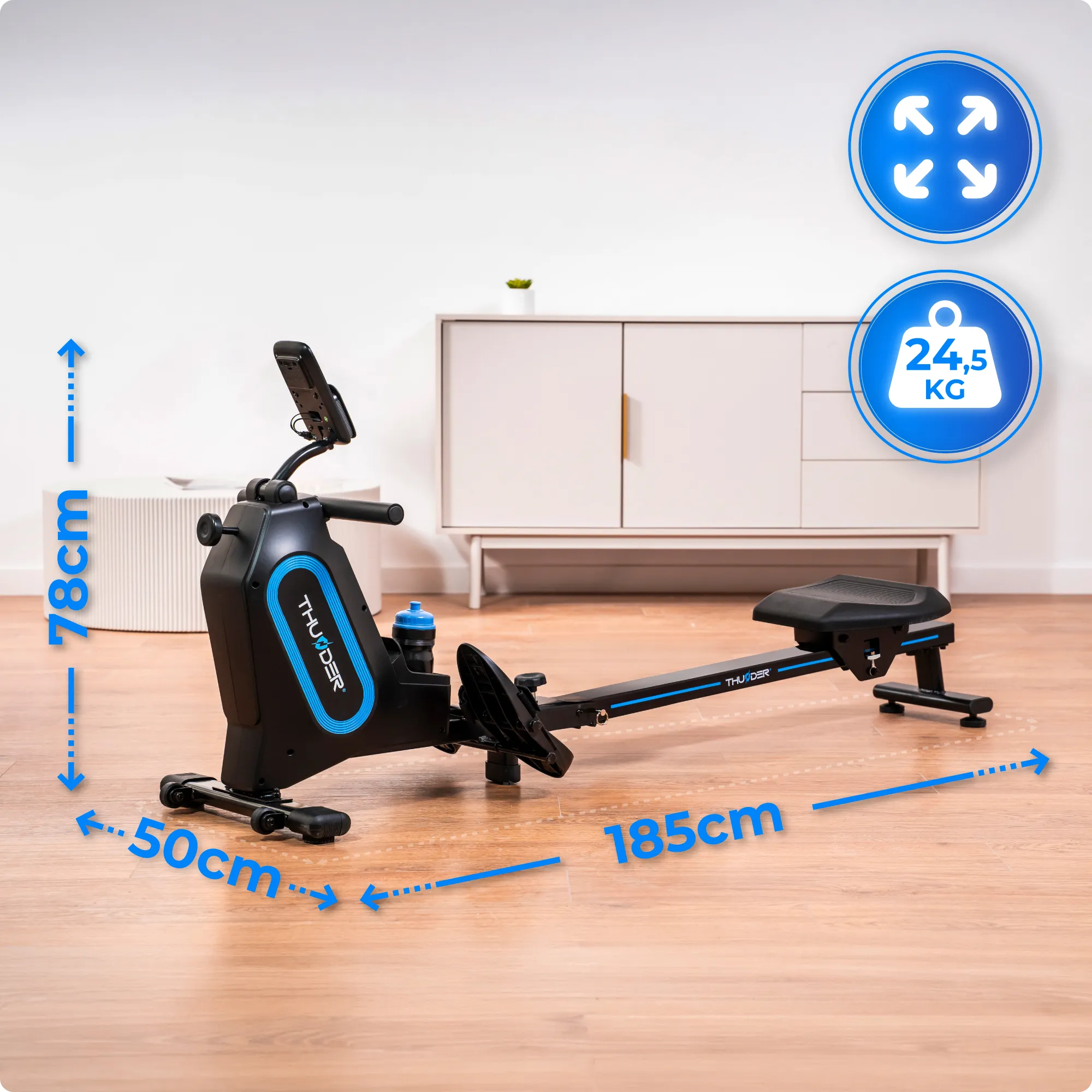 Roeitrainer van opzij