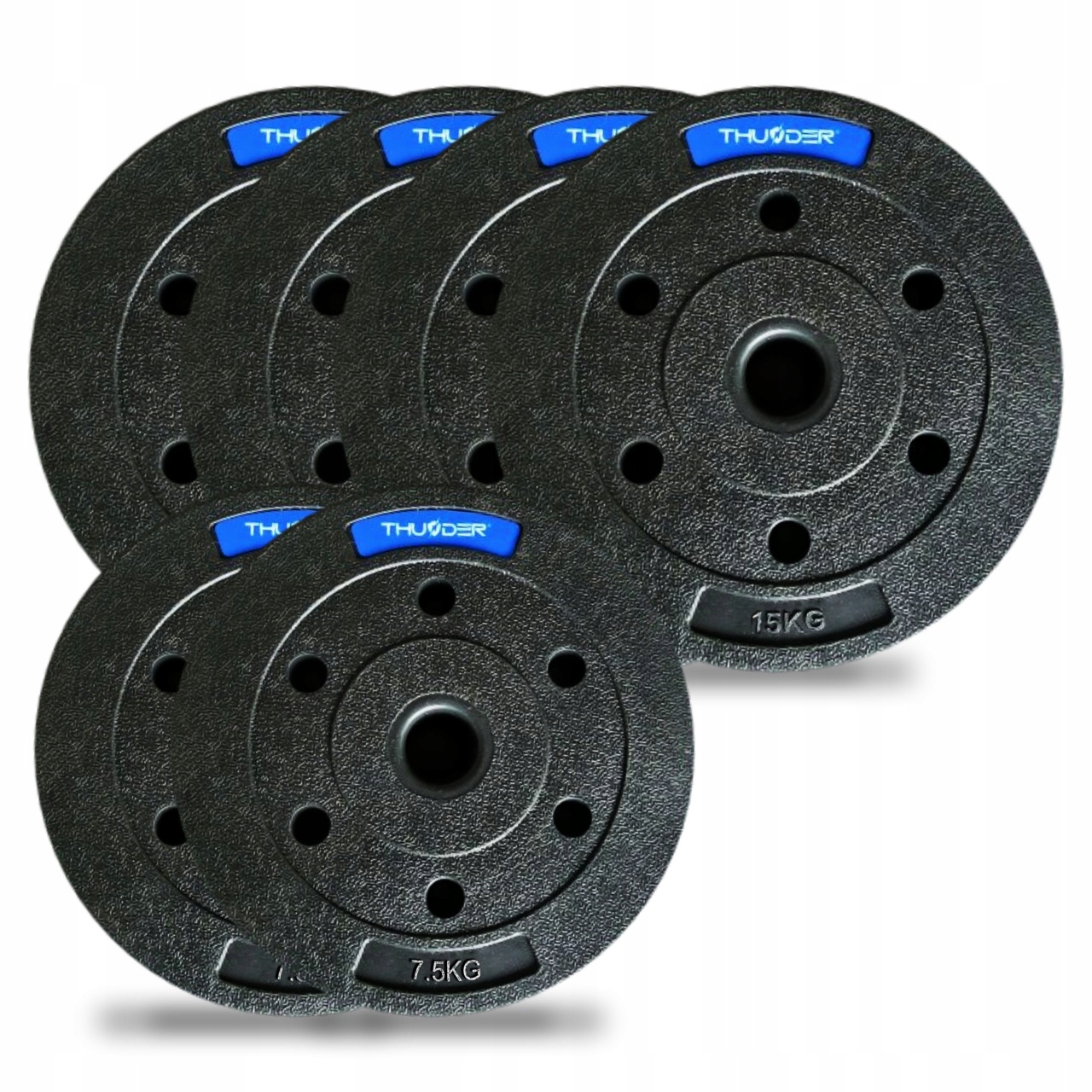 Set bitumineuze schijven 2x7,5 kg + 4x15 kg THUNDER