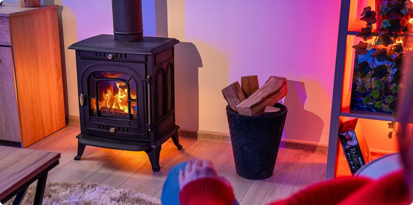 Vrijstaande houtkachel 7kW geit haard