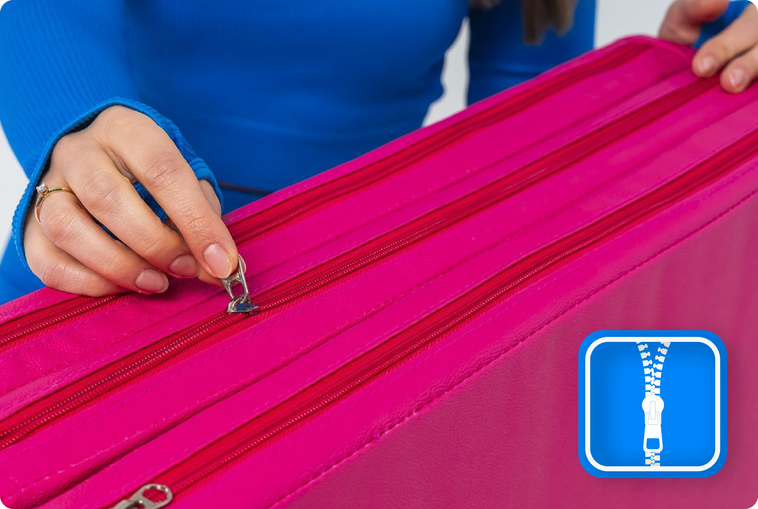 Rozpinany zamek materaca MG-02-PINK