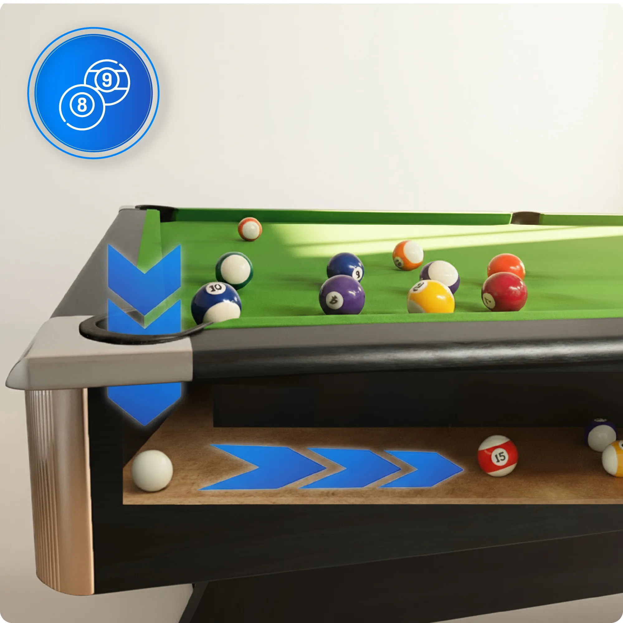 Ball-return systeem biljarttafel