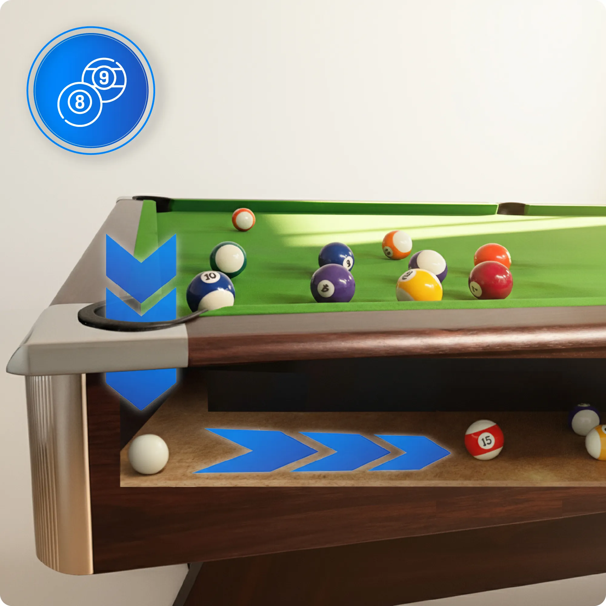 Set van biljarttafel BOLD-BLACK-8FT