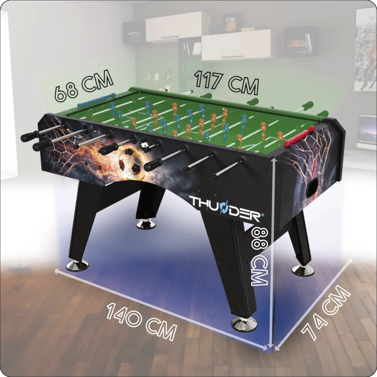 Professionele uitvoering van de FIREBALL – 5FT tafel