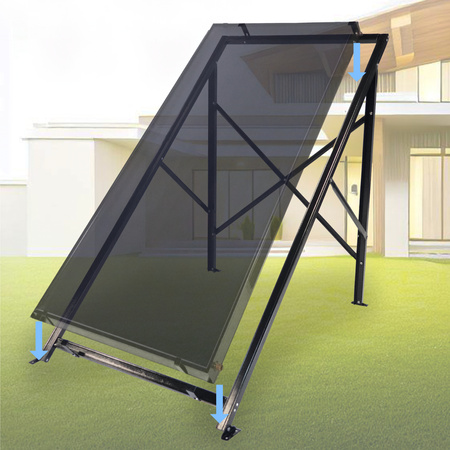 Frame voor één vlakke zonnecollector van 2,5 m²