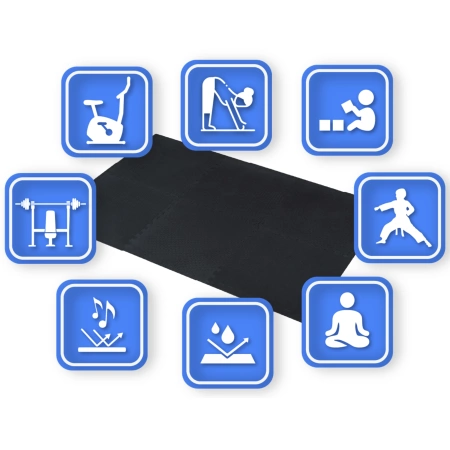 Zwarte puzzelmatten 60x60cm THUNDER