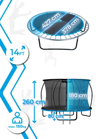 THUNDER INSIDE ULTRA 14FT trampoline (427 cm) BLAUW
