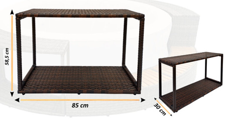 Kast zonder deuren THUNDER voor vierkante JACUZZI - kleur bruin