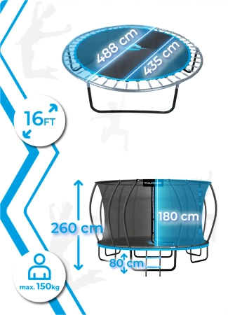 Trampoline THUNDER INSIDE ULTRA 16FT (488 cm) BLUE