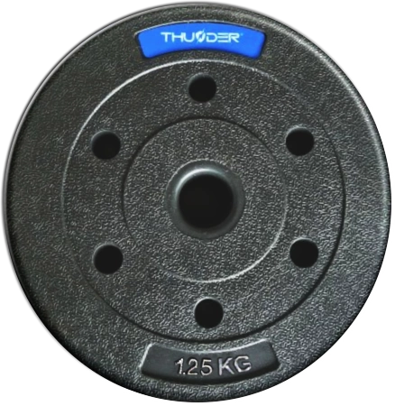 THUNDER set bitumen schijven 2x10 kg + 4x5 kg + 4x2,5 kg + 8x1,25 kg