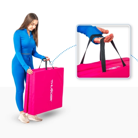 Roze gymnastiekmat 180x60x4 THUNDER