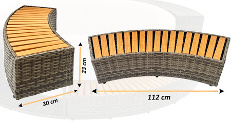 Trede THUNDER voor de ronde JACUZZI - kleur grijs