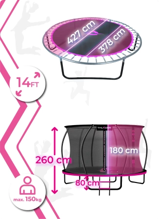 THUNDER INSIDE ULTRA 14FT trampoline (427 cm) PINK
