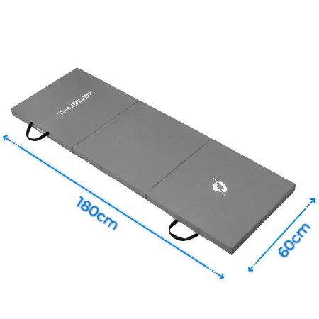 Grijze gymnastiekmat 180x60x5 THUNDER