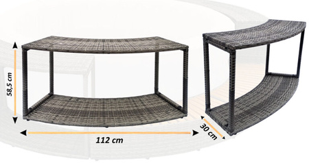 Kast zonder deuren THUNDER voor ronde JACUZZI - kleur grijs