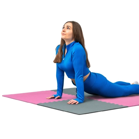 Roze-grijze puzzelmatten 60x60cm THUNDER