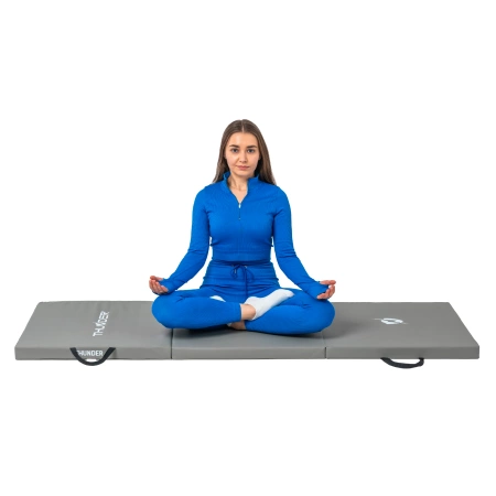 Grijze gymnastiekmat 180x60x5 THUNDER