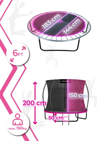 THUNDER INSIDE ULTRA 6FT trampoline (183 cm) ROZE