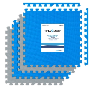 Blauw-grijze puzzelmatten 60x60x2cm THUNDER