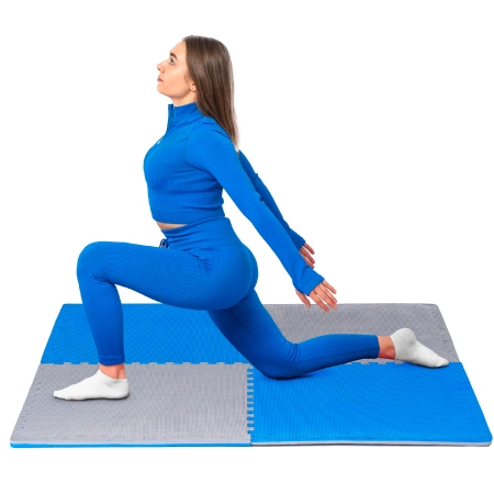 Blauw-grijze puzzelmatten 60x60x2cm THUNDER