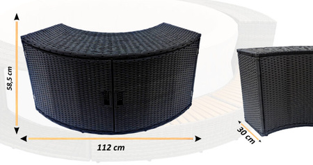 Kast met deuren THUNDER voor ronde JACUZZI - kleur zwart