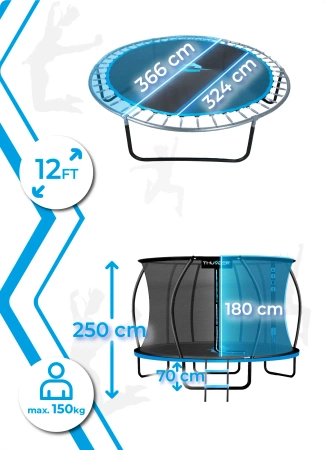THUNDER INSIDE ULTRA 12FT (366 cm) BLAUWE trampoline