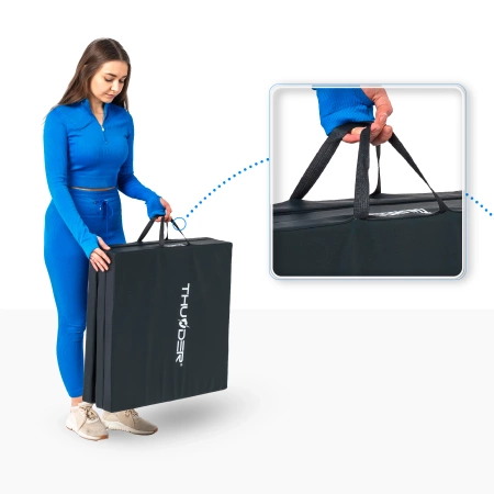 Zwarte gymnastiekmat 180x60x5 THUNDER