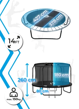 THUNDER INSIDE ELITE 14FT Trampoline (427cm) ZWART